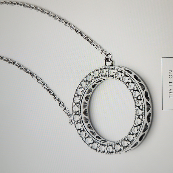 Pandora Circle of Sparkle Necklace Sterling Silver - Picture 4 of 5
